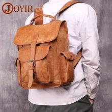 JOYIR Men's Backpack Genuine Cowhide Leather 14 Laptop Travel Backpack College Bookbag Men Mochila Hombre Casual School Bags brand padieoe genuine leather school bags for teenagers backpack new men travel casual cowhide laptop backpack free shipping