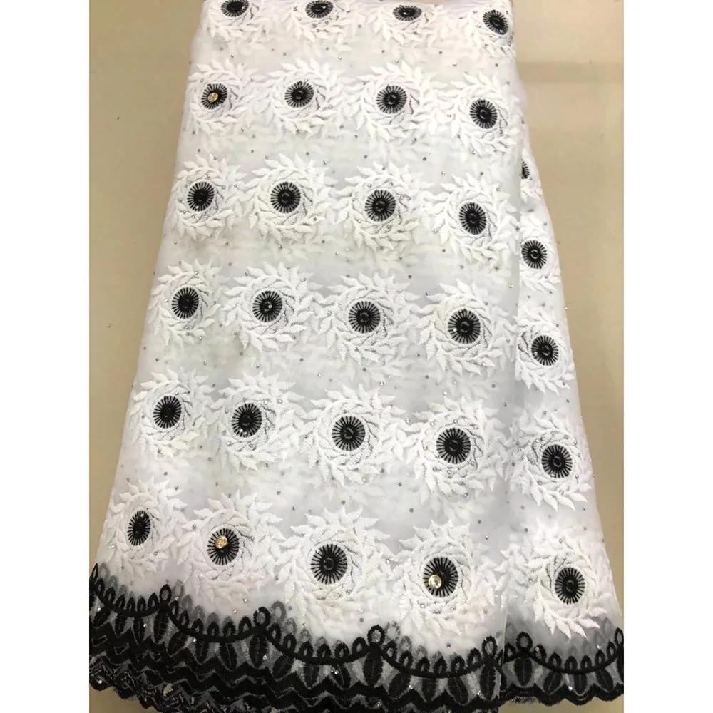 Африканская белая кружевная ткань с камнями высококачественные нигерийские кружевные ткани для свадебного платья белые французские кружевные ткани