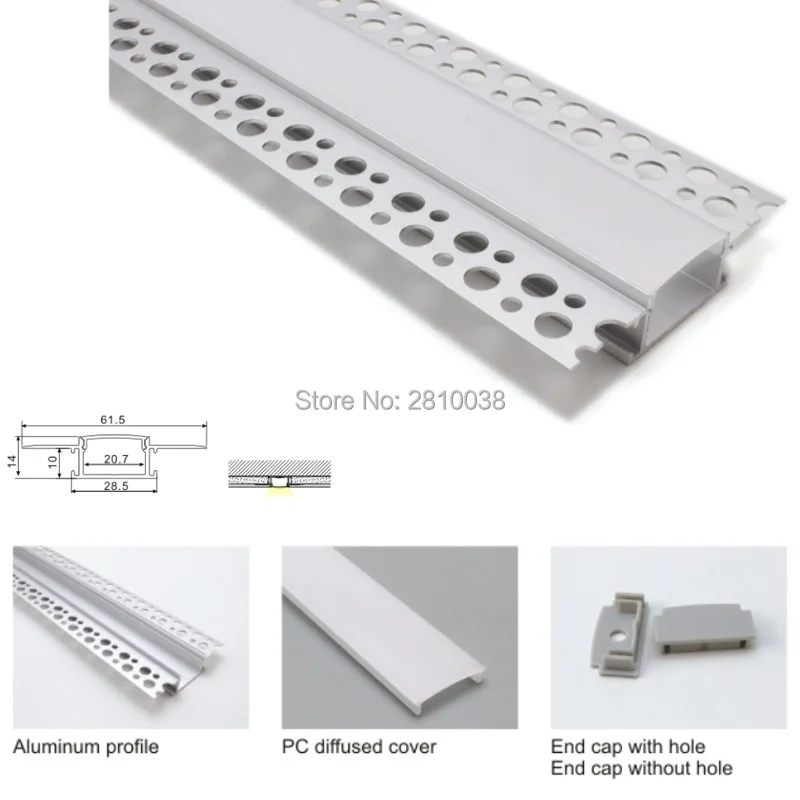 10X1 м наборы/лот поверхностного монтажа алюминиевый профиль светодиодный светильник полосы и Длинный Т профиль канал для встраиваемых настенных ламп