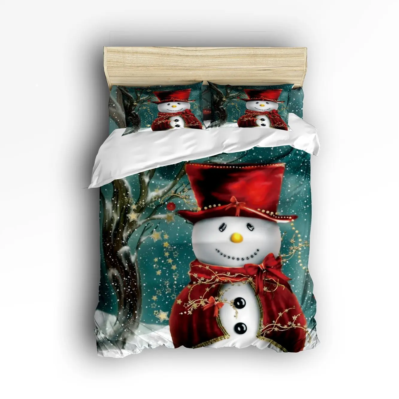 CHARMHOME Snowman Winter Christmas Print 3d Bedding Sets 4pcs Duvet