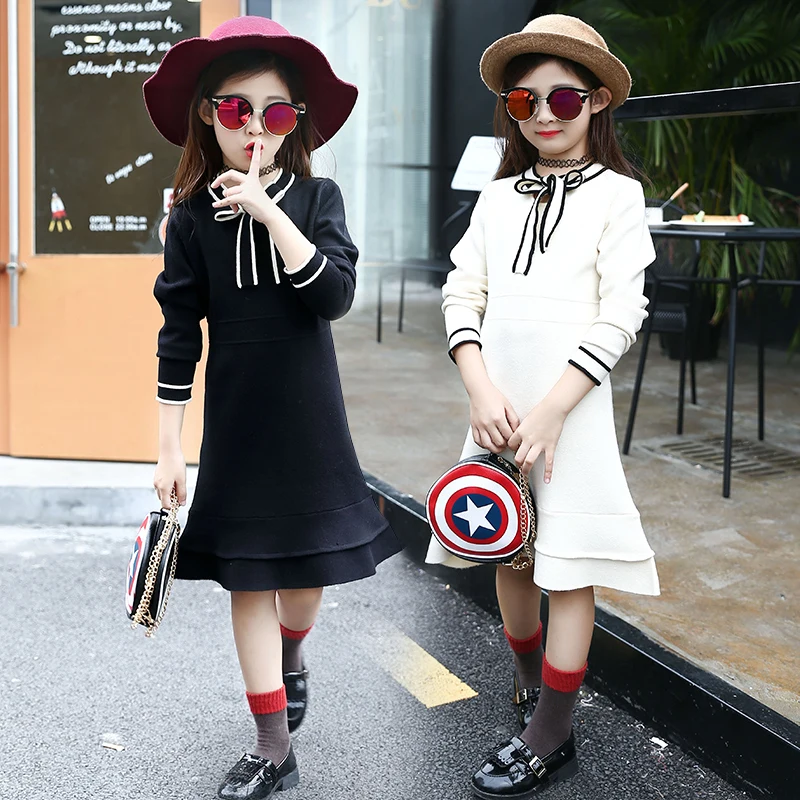 

4 5 6 7 8 9 10 11 12 13 Years Sweater Dress For Girls Teenagers 2018 Autumn Kids Teens Sweater Long Sleeve School Girl Clothing