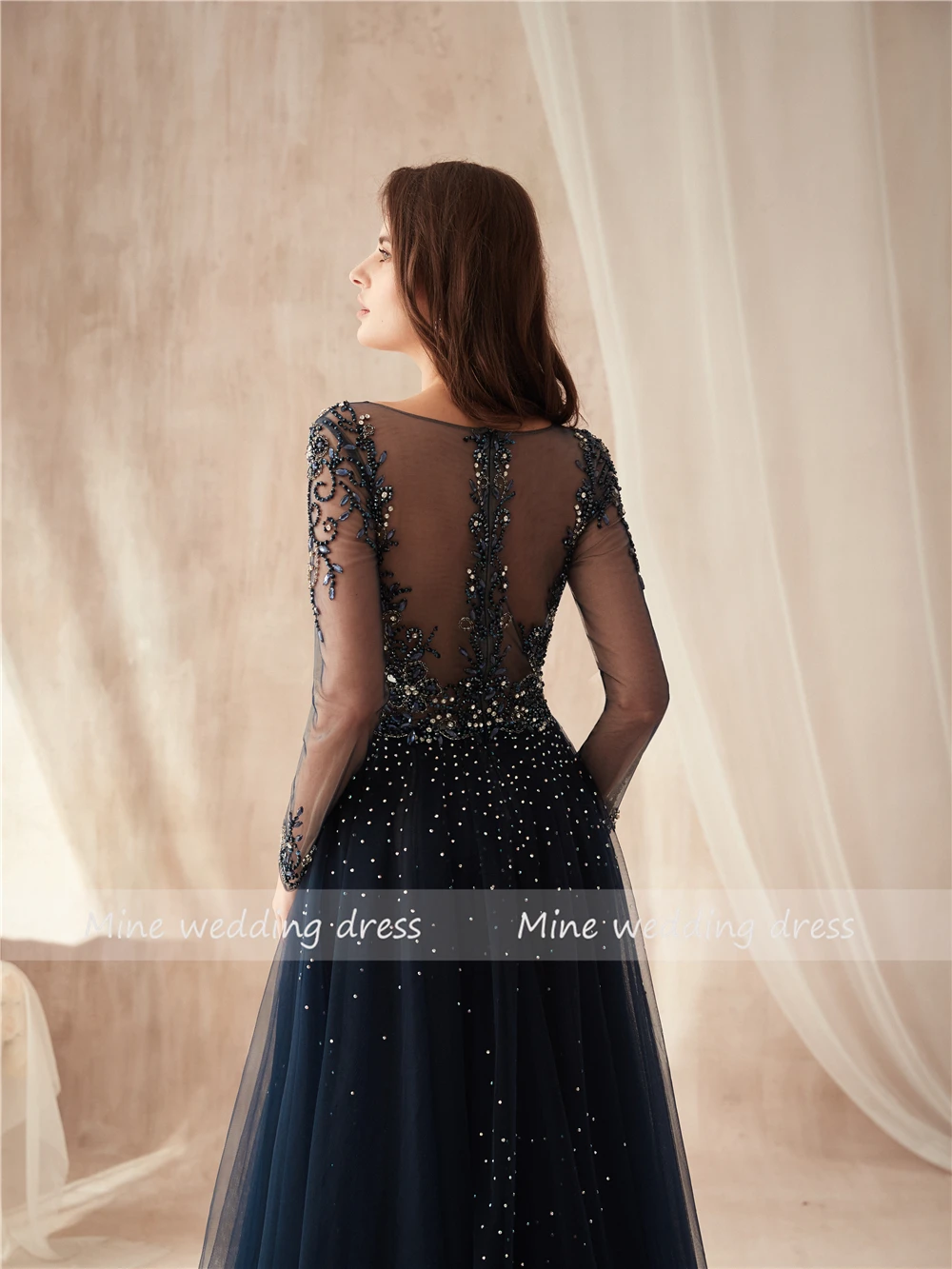 Новое поступление черный тюль элегантный трапециевидной формы с ...