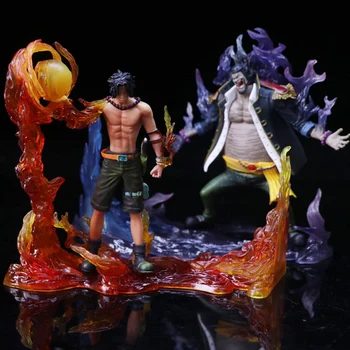 

2pcs/set Anime One Piece Ace VS Teach Action Figure 14-17m