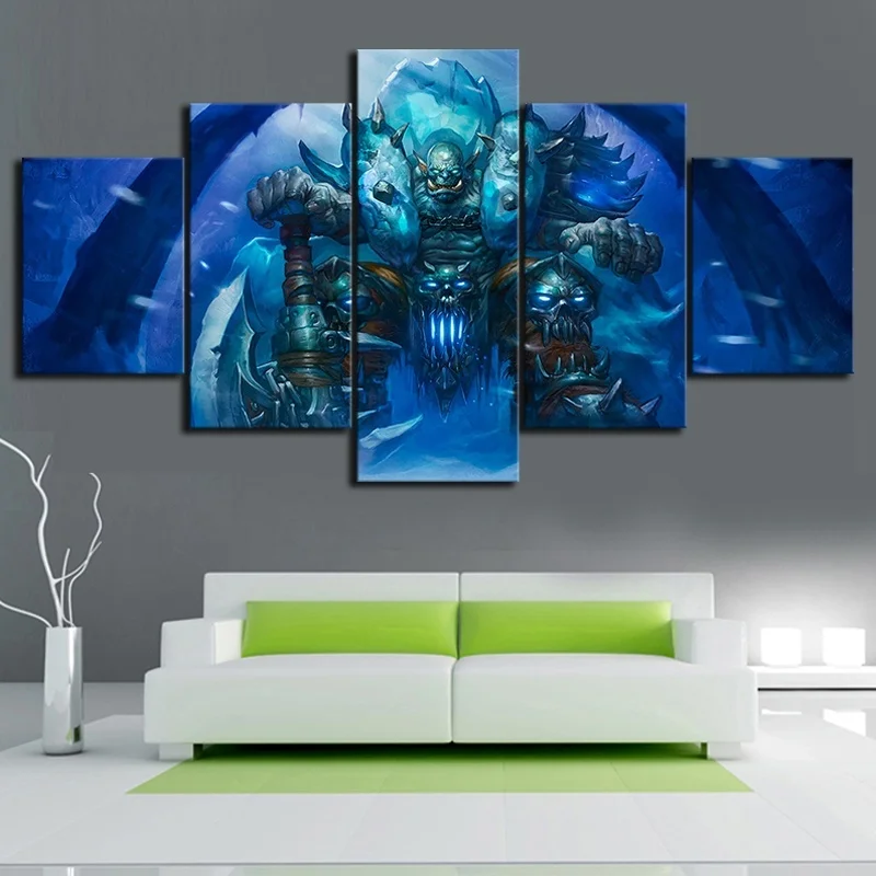 World War Battle DOTA Modern Game color Paintings Poster Wall Print color 5 Panel Home Decorations