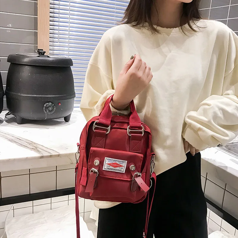 Новинка, женская сумка в Корейском стиле, ретро Студенческая сетчатая красная маленькая черная сумка, сумка из ткани Оксфорд