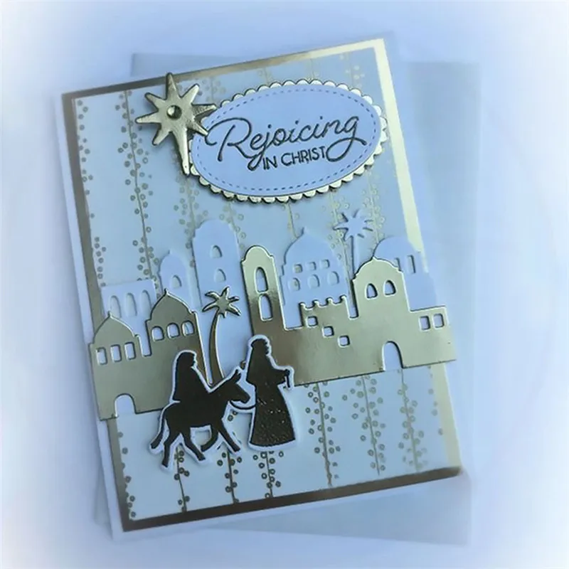 

Metal Cutting Dies 5Pc/lot Bethlehem Building Stencils for DIY Scrapbooking/photo album Decorative Embossing DIY Paper Cards