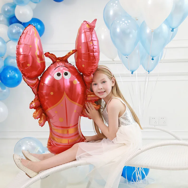 

Big Size 1pcs octopus Hippocampus lobster Spotted fish shark foil helium balloons Marine life globos ocean animals theme party