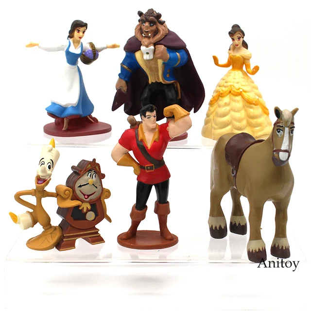 6pcs/set Beauty and the Beast Princess Bella Beast PVC Figures Collective Model Toys Girls Gifts