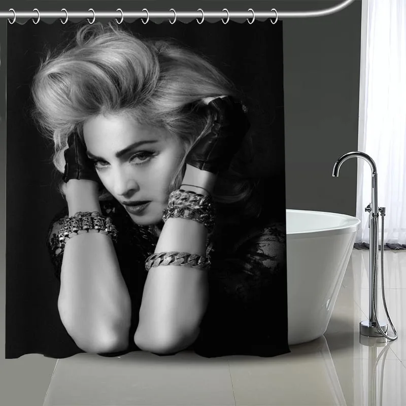 Пользовательские Мадонна занавеска для душа с принтом для ванны водонепроницаемый из полиэстера моющийся домашний декор для ванной шторы с крючками больше размеров - Цвет: 11
