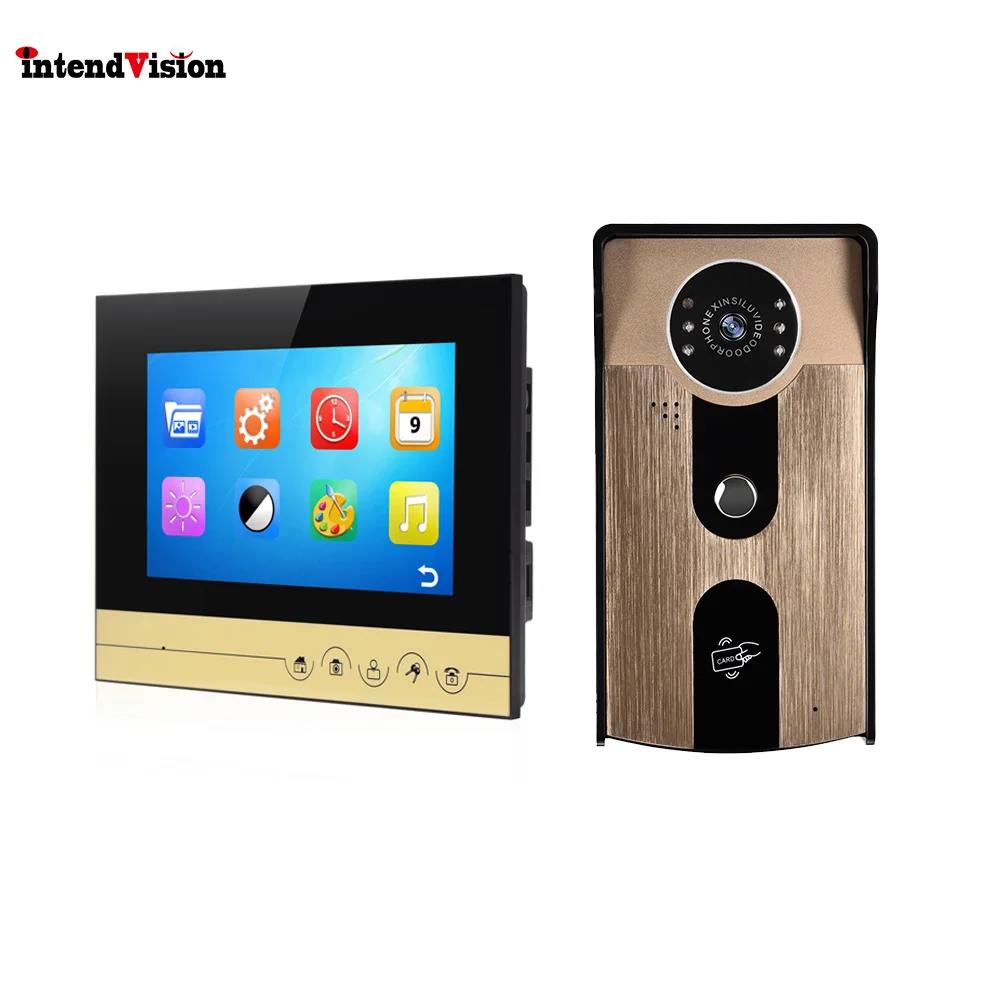 

Intendvision Video Intercomunicador with 7'' Color Screen Support Unlock by Inclusive Card Easy Mounting on Wall V70R-IDT
