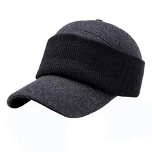 Модная бейсбольная кепка для женщин и мужчин, регулируемая однотонная зимняя утолщенная двухцелевая теплая защита для лица, шапки для отдыха