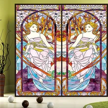 Заказной размер церковные фигурки оконная пленка Акварельная стеклянная оконная пленка матовая непрозрачная статическая клейкая наклейка домашний декор 65 см x 170 см