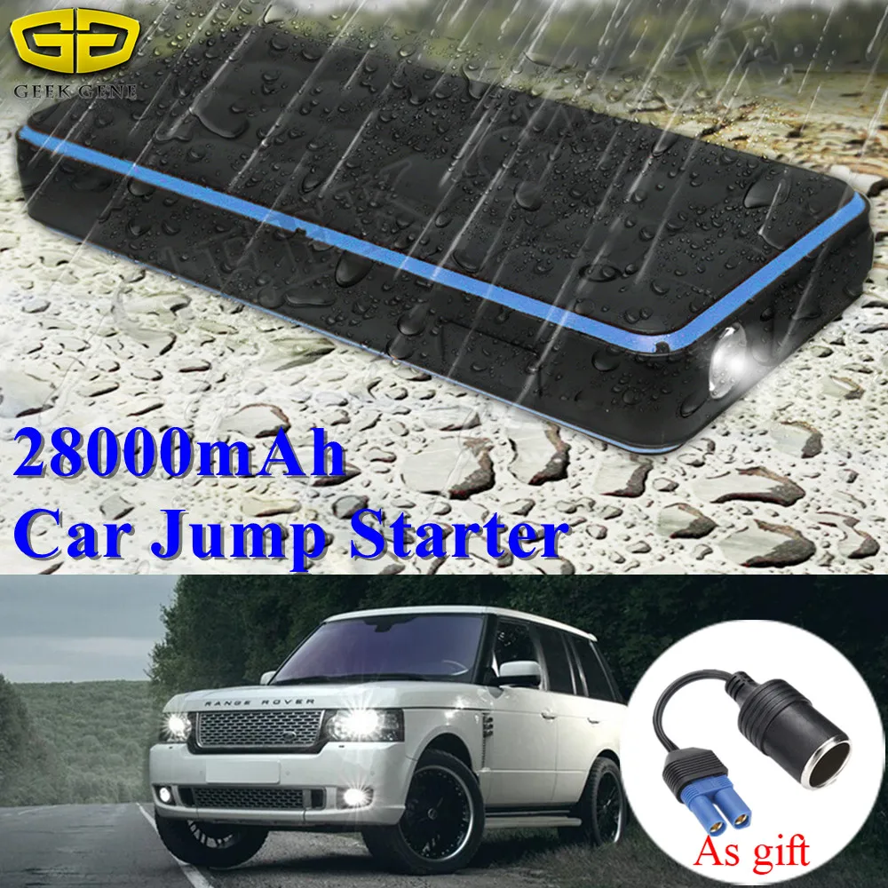 

Multi-Function 28000mAh Car Jump Starter 12V 1000A Waterproof Starting Device Power Bank Car Charger For Car Battery Booster LED