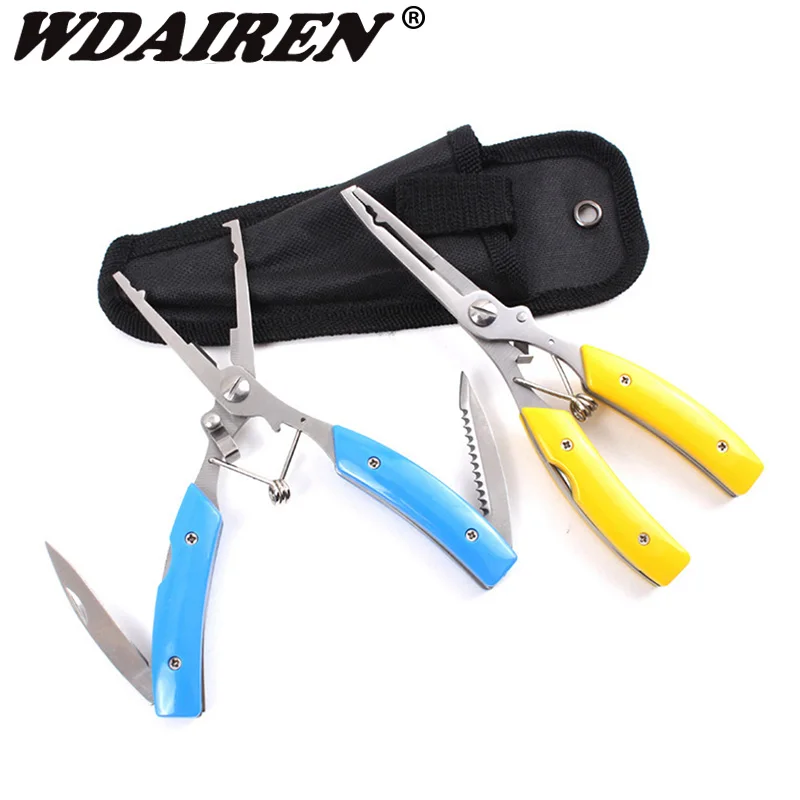 WDAIREN المحمولة للطي متعددة الوظائف الصيد كماشة الفولاذ المقاوم للصدأ مقص الخط القاطع إزالة هوك الصيد أدوات WD042