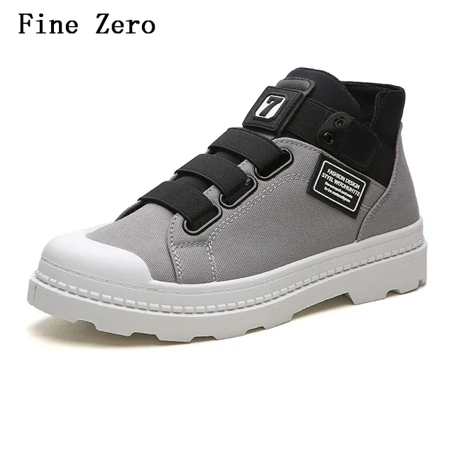 Fine Zero Shoes Men Canvas Rubber Sole High Top Sneakers Lace Up Casual Sneakers dropshipping ...