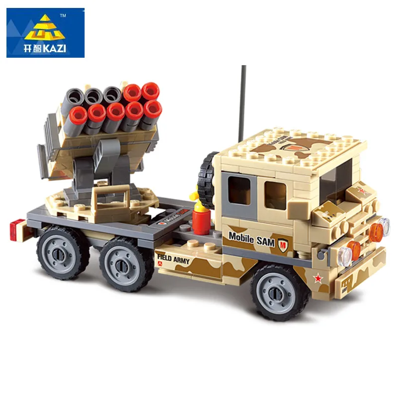 KAZI 210pcs LegoING Military Mobile Missile Car Building Block Sets