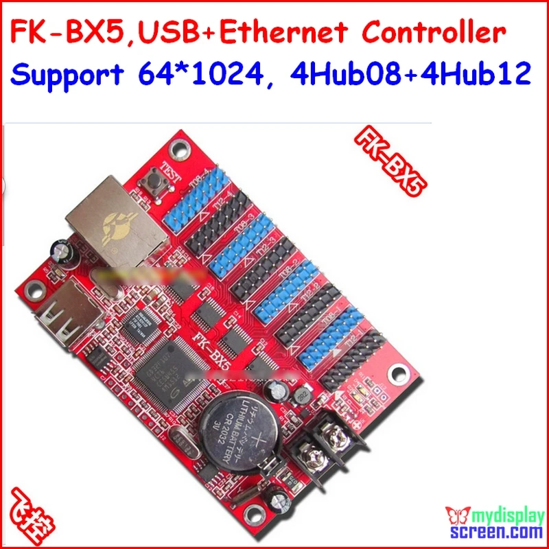 

FK-BX5 controller, usb, ethernet, rj45 port, control size 1024*64,support HUB12,HUB08, monochrom,one color, two color controller