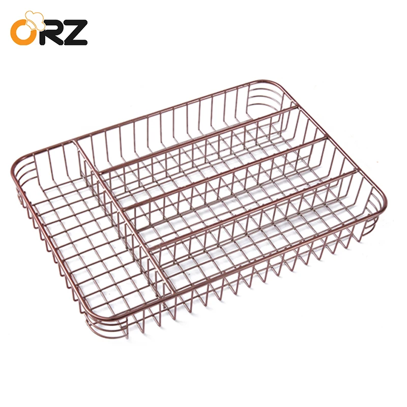 Rose Gold Tableware Storage Tray Kitchen Silverware Cutlery