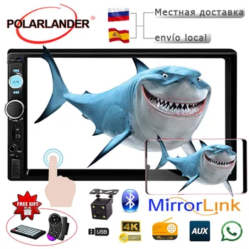 

2 Din 7 Inch LCD Touch Screen Car Radio stereo Bluetooth Audio MP5 MP4 Player support rear camera USB/TF/FM/AUX Mirror Link