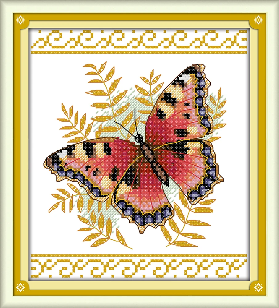 Butterflie 6 cross stitch kit aida 14ct 11ct count printed canvas stitches embroidery DIY Butterflie 6 cross stitch kit aida 14ct 11ct count printed canvas stitches embroidery DIY