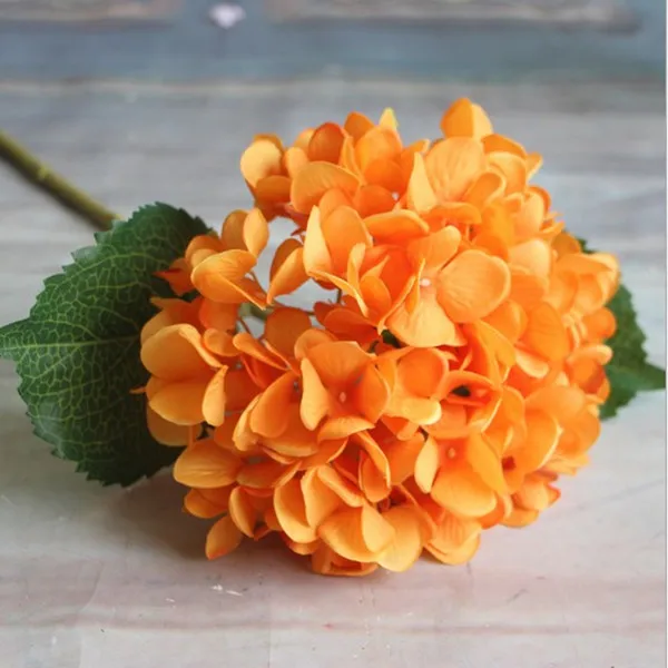 Artificial Hydrangea Rose Silk Peony Flower Room Garden Wedding Decor Orange
