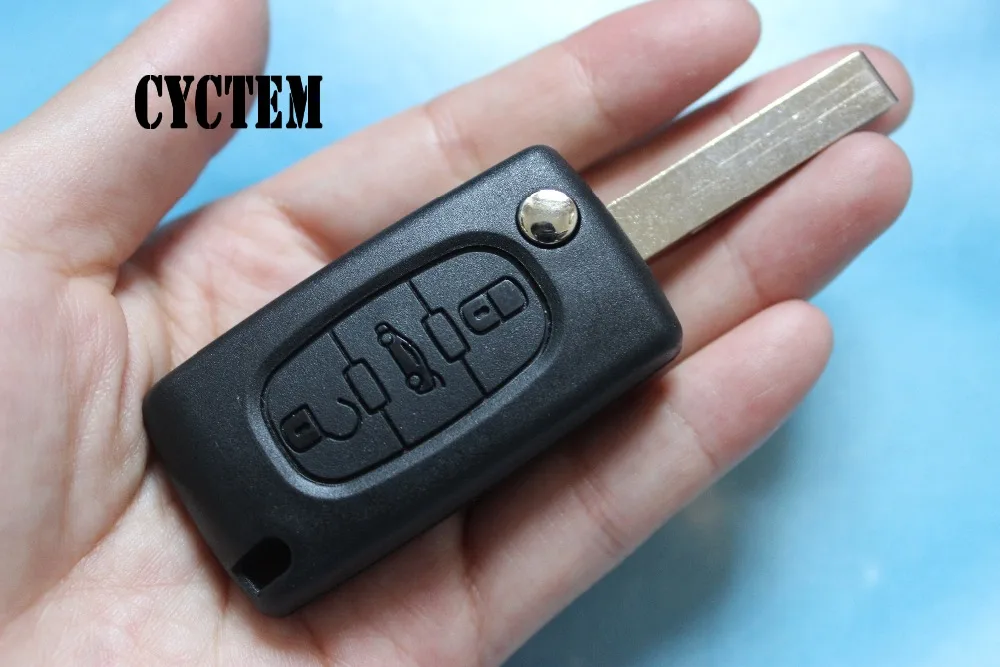 

CYCTEM 3 Buttons Car Remote Key Shell Fob Case Blank Cover Fit For Peugeot 407 Without Battery Holder CE0523 Type