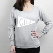 Chia Scoop Neck Women's Sweater - superfoods sweatshirt, slogan sweater, typography-E248 Chia Scoop Neck Women's Sweater - superfoods sweatshirt, slogan sweater, typography-E248