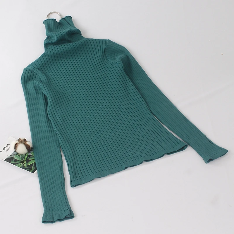 

Basic Ribbed Turtleneck Women Sweater High Neck Knitted Sweater Pullovers With Thumb Hole Fall Autumn Winter Jumper Top