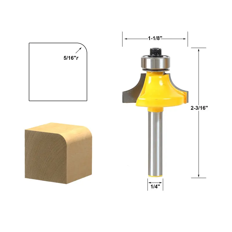 

1pcs Round Over Edging Router Bit - 5/16" Radius - 1/4" Shank