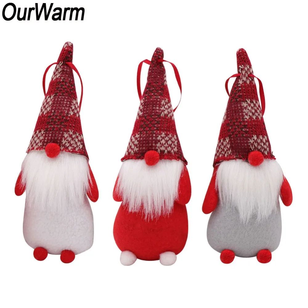OurWarm 3 шт Navidad Gnome Санта подвеска эльф Рождественская елка украшения для вечеринки