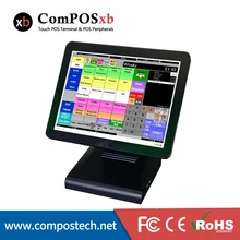 Cheap 15 Inch All In One Touch Screen Pos Pc Cash Register Terminal 6 PCS Point Of Sale Quad Core Fanless Pos Machine