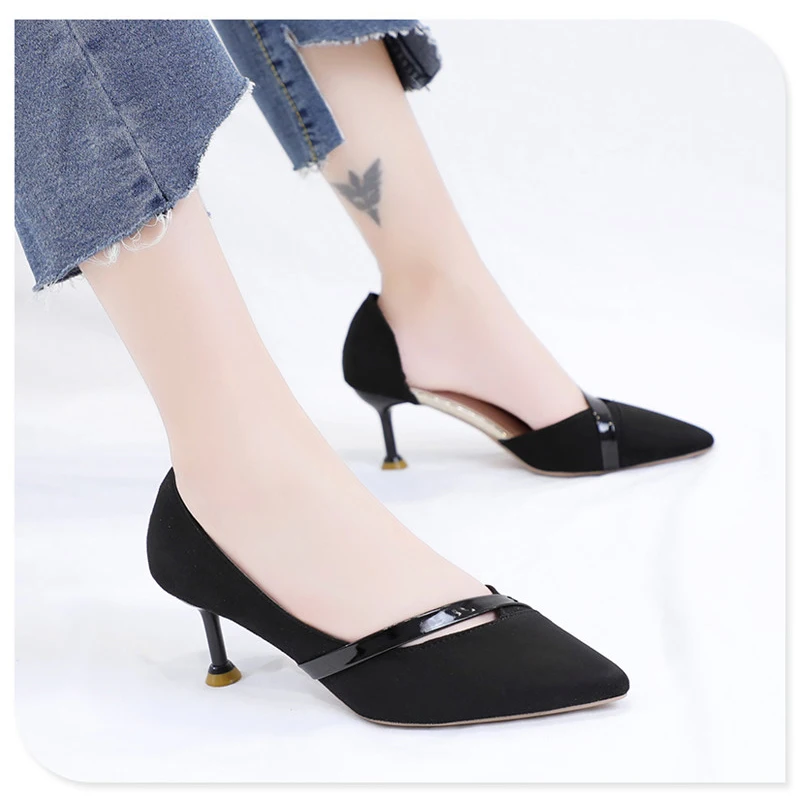 

New 2019 Women Pumps High Heel 6cm Oxfords Shoes Casual Ladies Nubuck Leather Shoe Platform Chaussure Femme Spring Black Shoe