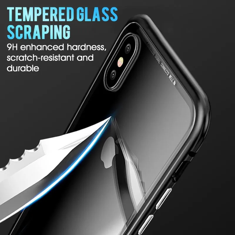 RHR 360 المعادن المغناطيسي حقيبة لهاتف أي فون 7 6 S 8 زائد الزجاج المقسى الامتزاز غطاء ل iphone X XS ماكس XR 7 الخلفي المغناطيس حالات RHR 360 المعادن المغناطيسي حقيبة لهاتف أي فون 7 6 S 8 زائد الزجاج المقسى الامتزاز غطاء ل iphone X XS ماكس XR 7 الخلفي المغناطيس حالات