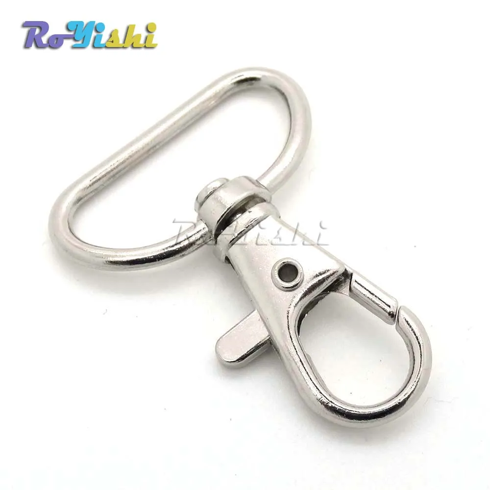 

100pcs/pack Matel Snap Hooks Rotary Swivel For Backpack Webbing 25.4mm Nickel Plated Lobster Clasps