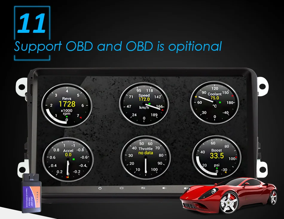 Best Eunavi Android 9.0 9 inch Quad core 2 Din  car radio stereo gps for VW Polo Jetta Tiguan passat b6 cc fabia mirror link wifi bt 19