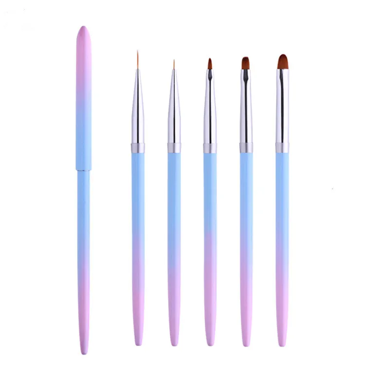 

1pcs Nail Art Brush Metal Handle Acrylic Gel Pen Carving Painting Liner Flower Nail Tips French Manicure Accessories New Design