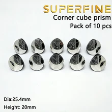 Упаковка из 10 шт. BK7 с серебряным покрытием 1 дюйм угловая кубическая призма, покрытая 25,4 мм трехгранный светорефлектор, 5 arc secs