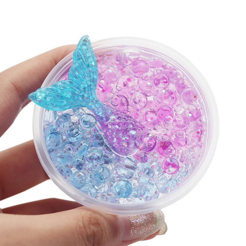 

60ml Crystal Slime Hot Mermaid Charms Diy Toys Child Nasal Clay Pearl Mud Stress Relief Jelly Plasticine Puzzle Educational