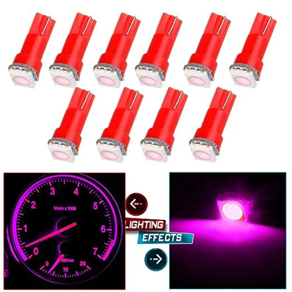 DIN 10X T5 5050 1SMD 12V автомобильные лампы освещения приборов Авто Клин светильник Led для приборной панели Калибровочные лампы белый красный синий зеленый желтый