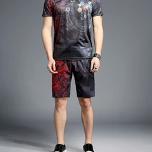 Для мужчин костюм Лето Повседневное спортивный костюм комплект из 2 частей