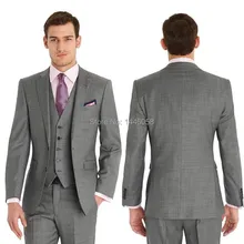 Индивидуальный заказ Серый Жених Смокинги для женихов Для мужчин Slim Fit Best человек Нарядные Костюмы для свадьбы для Для мужчин Бизнес костюм(куртка+ Брюки для девочек+ жилет