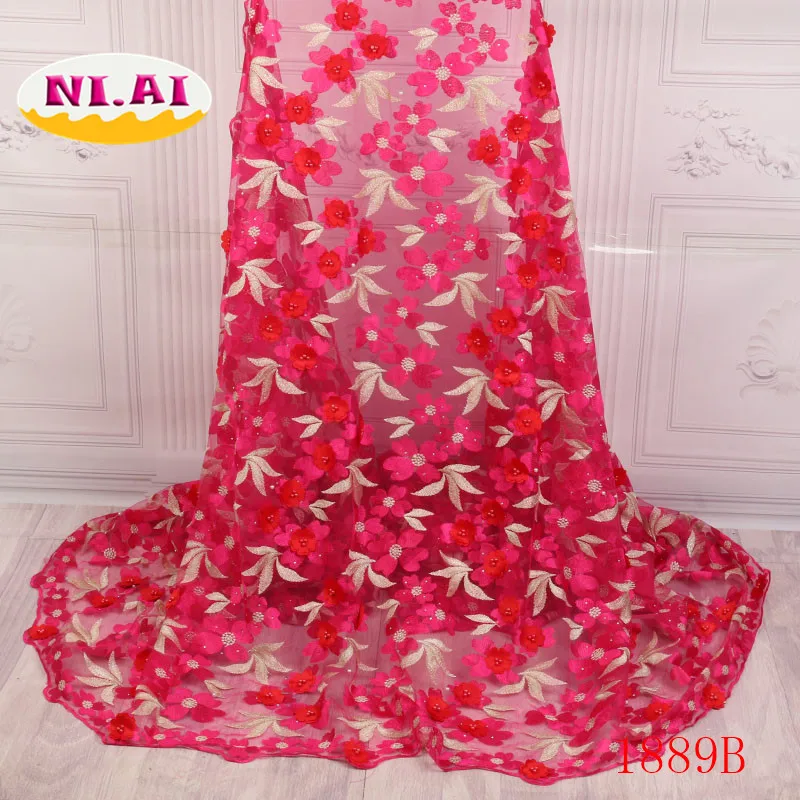 African Lace Fabric 2018 High Quality Orange French Tulle Applique Nigerian Trimmings For SewingNA1889B-1 | Дом и сад