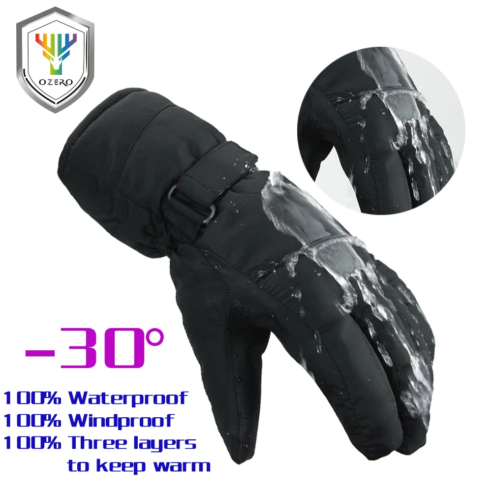 OZERO Winter Gloves Warm Ski Skiing Snowboard Motorcycle Riding Sports Windproof Waterproof Gloves For Woman 9011