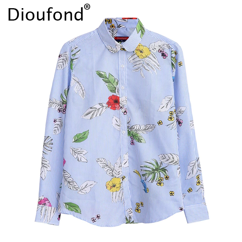 Dioufond Casual Polka Dot Shirts Female Plus Size Long Sleeves Blouses Women's Shirt Cotton Fashion Casima Feminina 2018 S-5XL