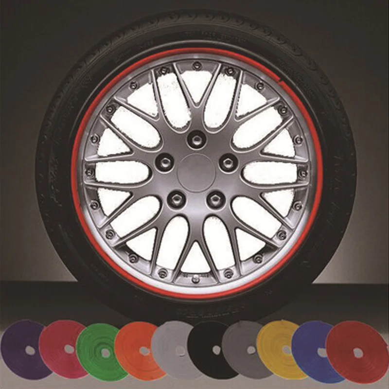 8 Meters Wheel Hub Rim Decal Tyre Protective Stripe 3M Stickers Anti-Collision Strips Tires Decor Mouldings Car Styling | Автомобили и