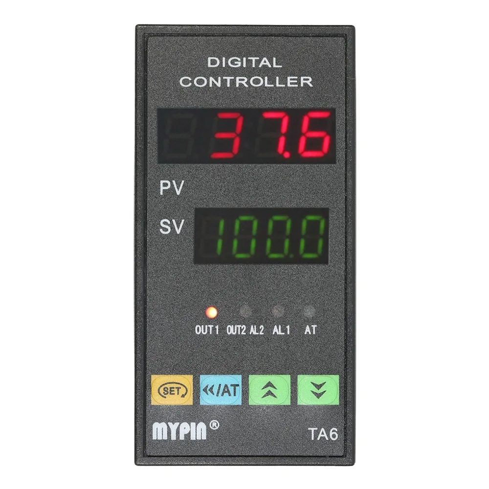 Цифровой TA6-SNR PID Температура контроллер с реле DIN 1/8 SSR-25DA K Тип термопары двойной Дисплей для F/C 7 выход