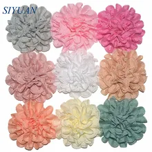 100 шт./лот волна женский с выемкой на голову для девочек в цветочек с аксессуары для волос головной убор ткань цветок из текстиля TH03