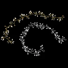 Голо серебряный цвет жемчужный кристалл оголовье свадебные волосы вьющаяся Тиара головной убор Диаманте ювелирные изделия для волос аксессуары для волос