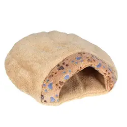 Новые зимние теплые Собака Кошка Кровать Дом Подушка Половина покрыта кровать спальный мешок Удобные Симпатичные Гамбургер Форма