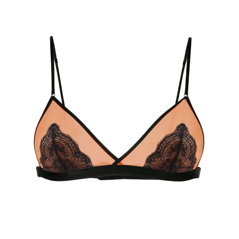

Sexy Floral Lace Patchwork Women Bralette Ultrathin Transparent Ladies Bustier Wireless Back Closure Female Brassiere Lingerie